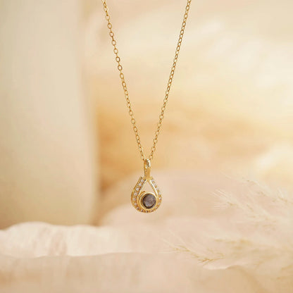 Collier de Projection Photo Personnalisé en Or